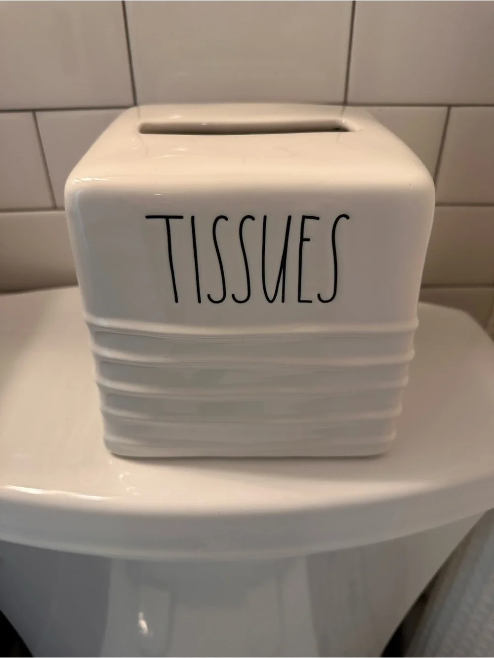 Rae Dunn Ceramic Tissue Box Cover